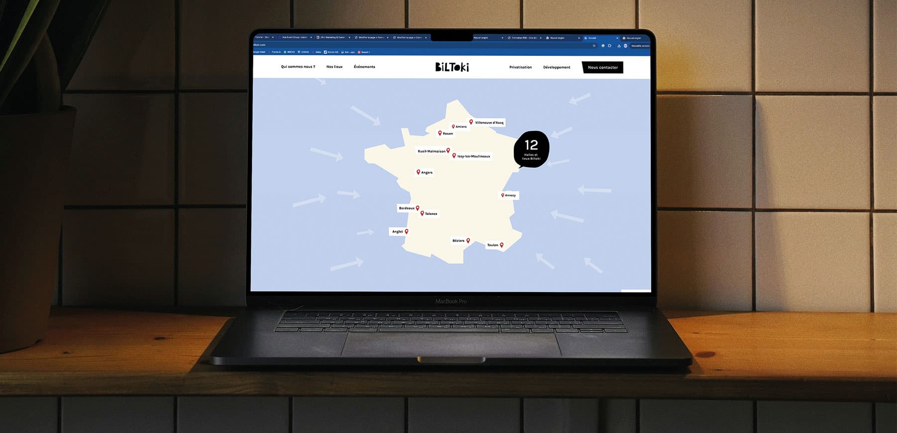 mockup d'exmple pour montrer le site de biltoki fait par l'agence engagé grain blanc situé à pau