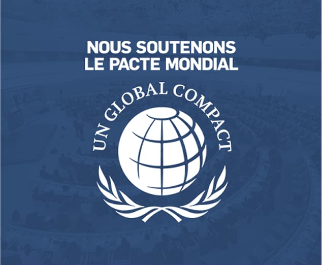 Logo Pacte Mondial de l'ONU partenaire Grain Blanc