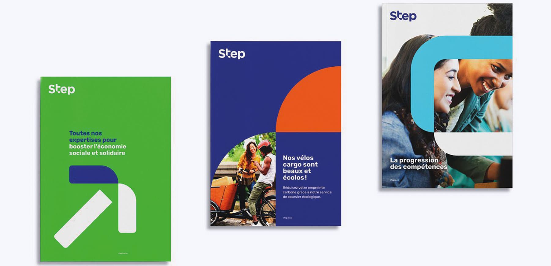 Visuels pour STEP par graphistes de l'agence Grain Blanc