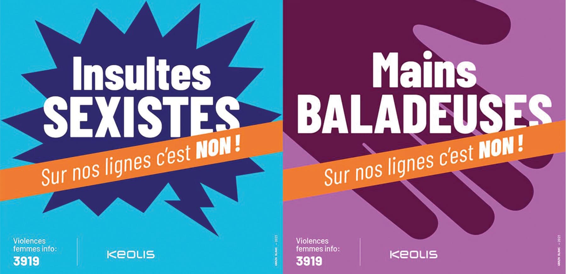 affiche de sensibilisation par grain blanc agence communication pour keolis